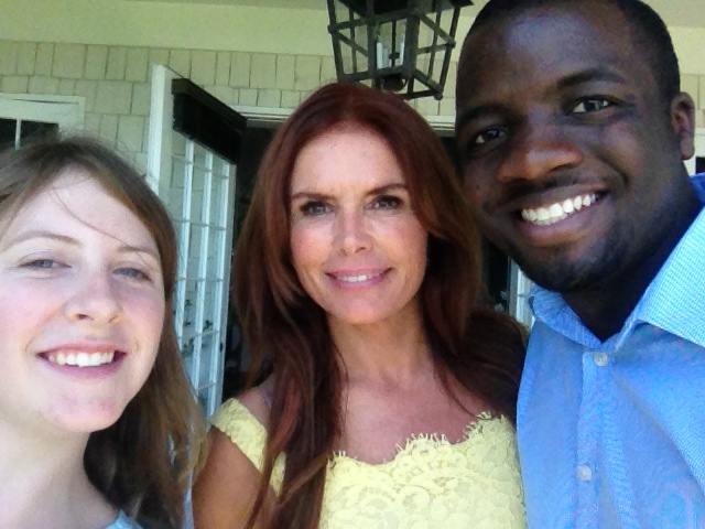 Carly, Actress and Producer Roma Downey, and DP Austin Lewis.