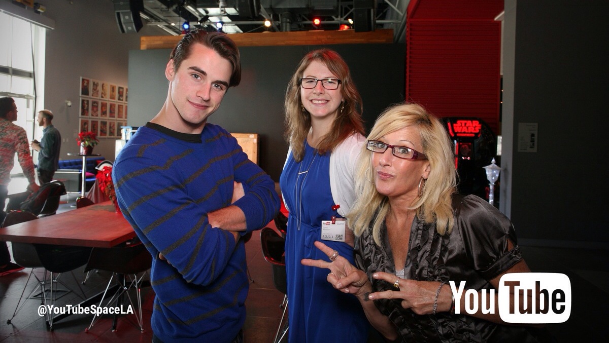 Carly on location at the YouTube Space for a show she cast.