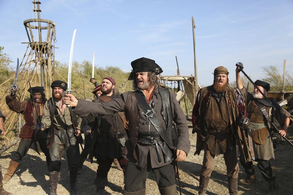 Still of Hugh Bonneville, Daniel Hoffmann-Gill, Martin Collins and Adam Loxley in Galavant (2015)