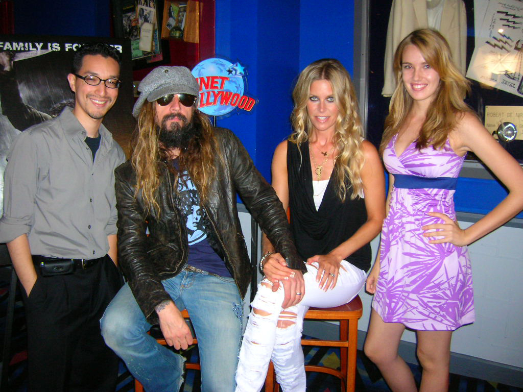 Cesar G Orellana, Rob Zombie, Sheri Moon Zombie and Cassidy Gard at the Halloween II (2009) press event at Planet Hollywood, TimeSquare, NYC