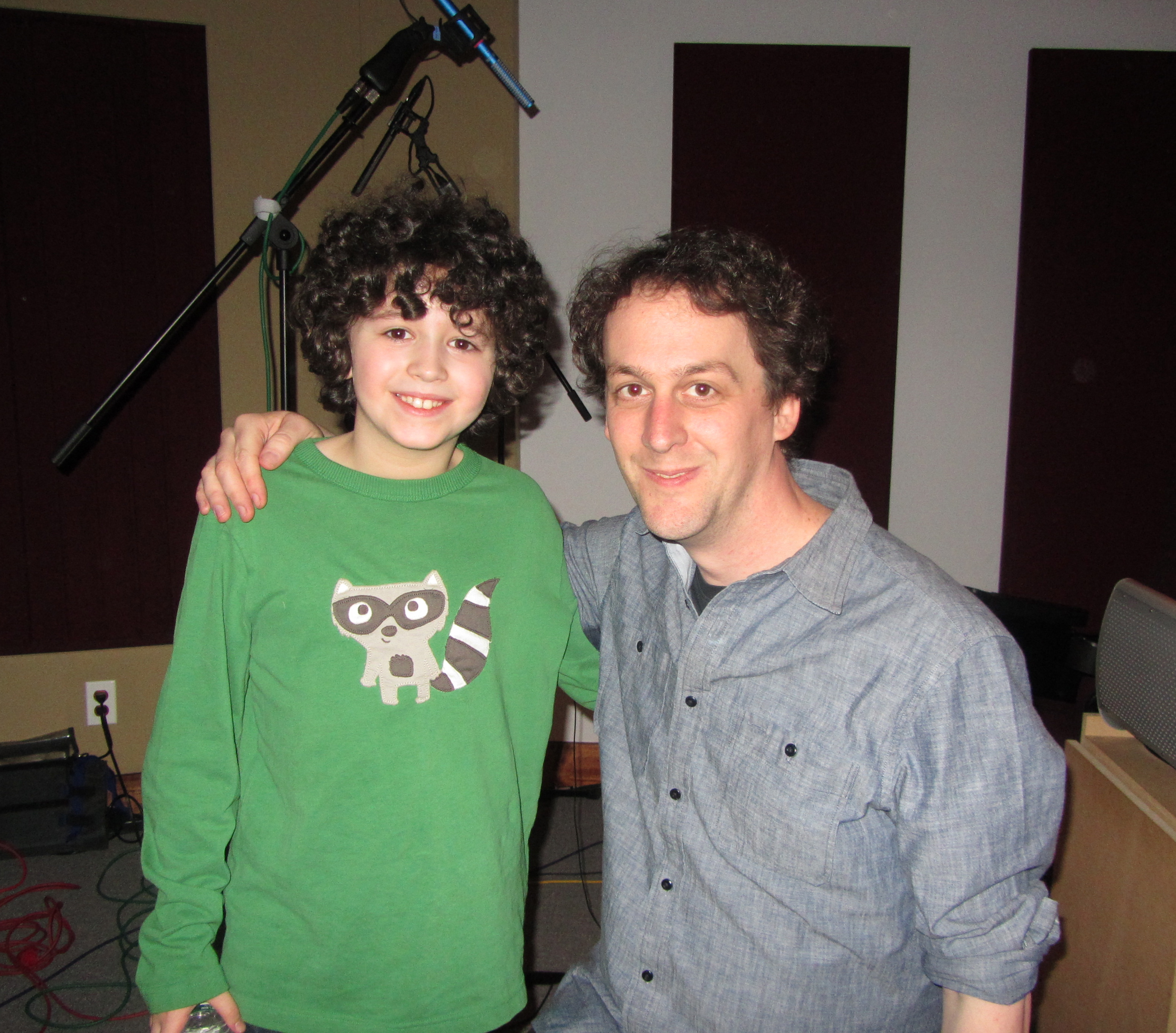 Joseph with Director Todd Rohal at ADR session for the movie NATURE CALLS.
