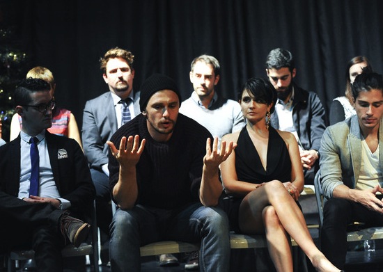 (Front Row) Jonathan Maurer, James Franco, Vera Cherny and Reinaldo Zavarche attend the workshop following the World Premiere of 