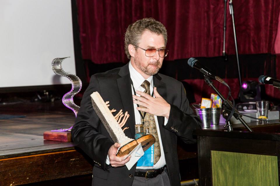 Accepting the 2014 Knoxville 24 Hour Film Festival Audience Award at the Knoxville Film and Music Festival