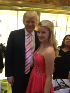 Madison Curtis and Donald Trump at the Sherri Hill show for New York Fashion Week 2012