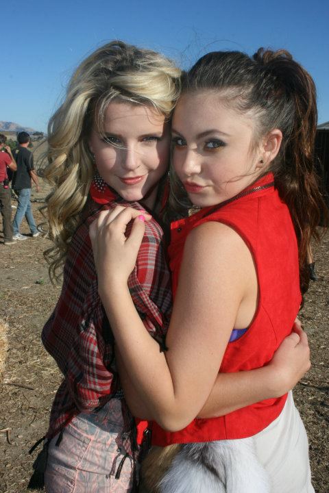 MADISON CURTIS AND TEMARA MELEK ON THE SET OF HER MUSIC VIDEO, BURN IT UP!
