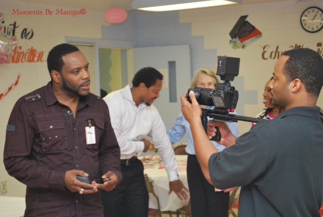 D Cornelius Wright Recording an interview with Chad Coleman