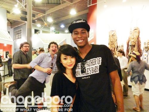 Kelsey Wang with J. Alphonse Nicholson, opening night of the 10 by 10 Play Festival, Carrboro ArtsCenter