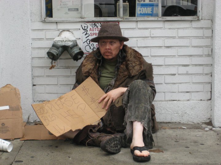 John Paul Medrano as a homeless person for the short film 