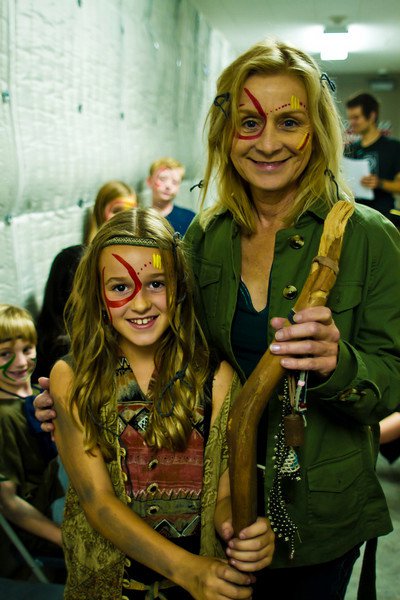 THE TRIBE(2011) Christine is posing with Willow Hale. Christine plays her character as a young woman. Filmed in 2010.