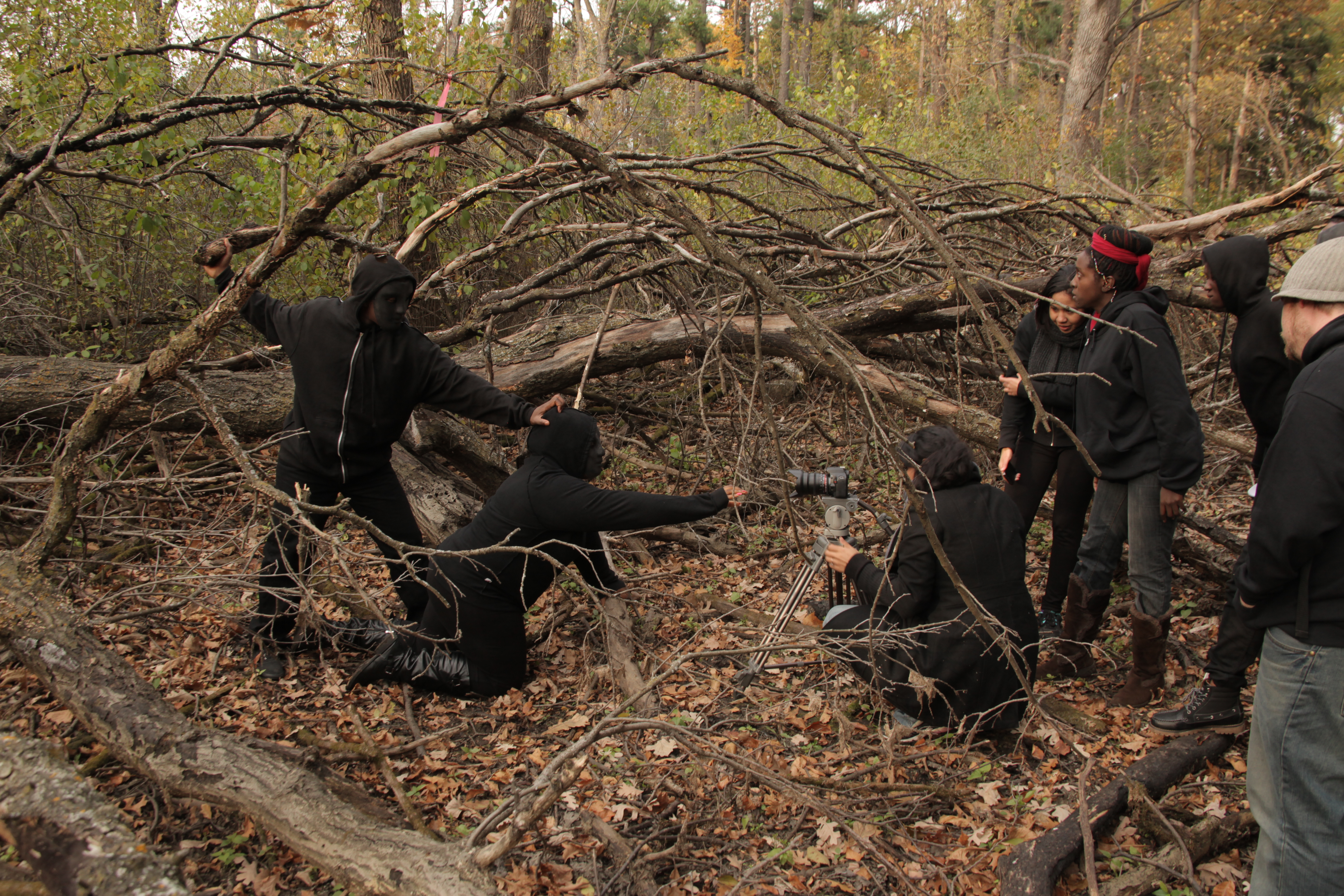 On the set of BOUND: Africans vs African Americans, DP Nicole Kruex, Mitch Jones