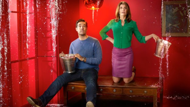 Still of Sharon Horgan and Rob Delaney in Catastrophe (2015)