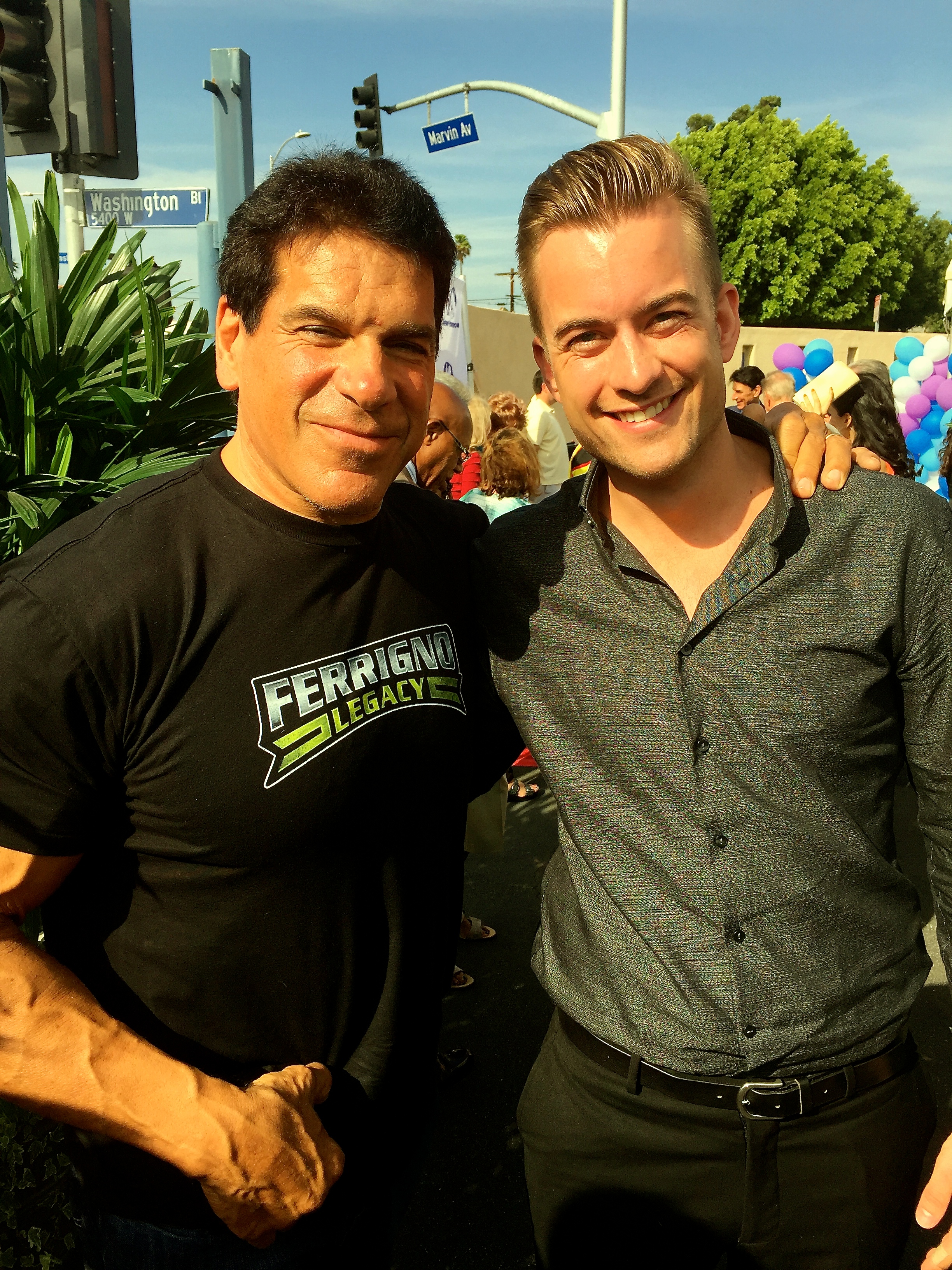 Lou Ferrigno and Adrian Winther at The Jeffrey Foundation 2014.