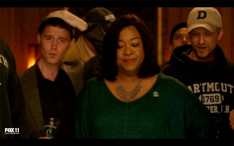 Still of Johnny 5 and Shonda Rhimes in The Mindy Project.