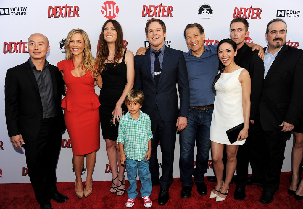 Jadon with the cast of Dexter on the red carpet at the Dexter Season 8 Premiere party.