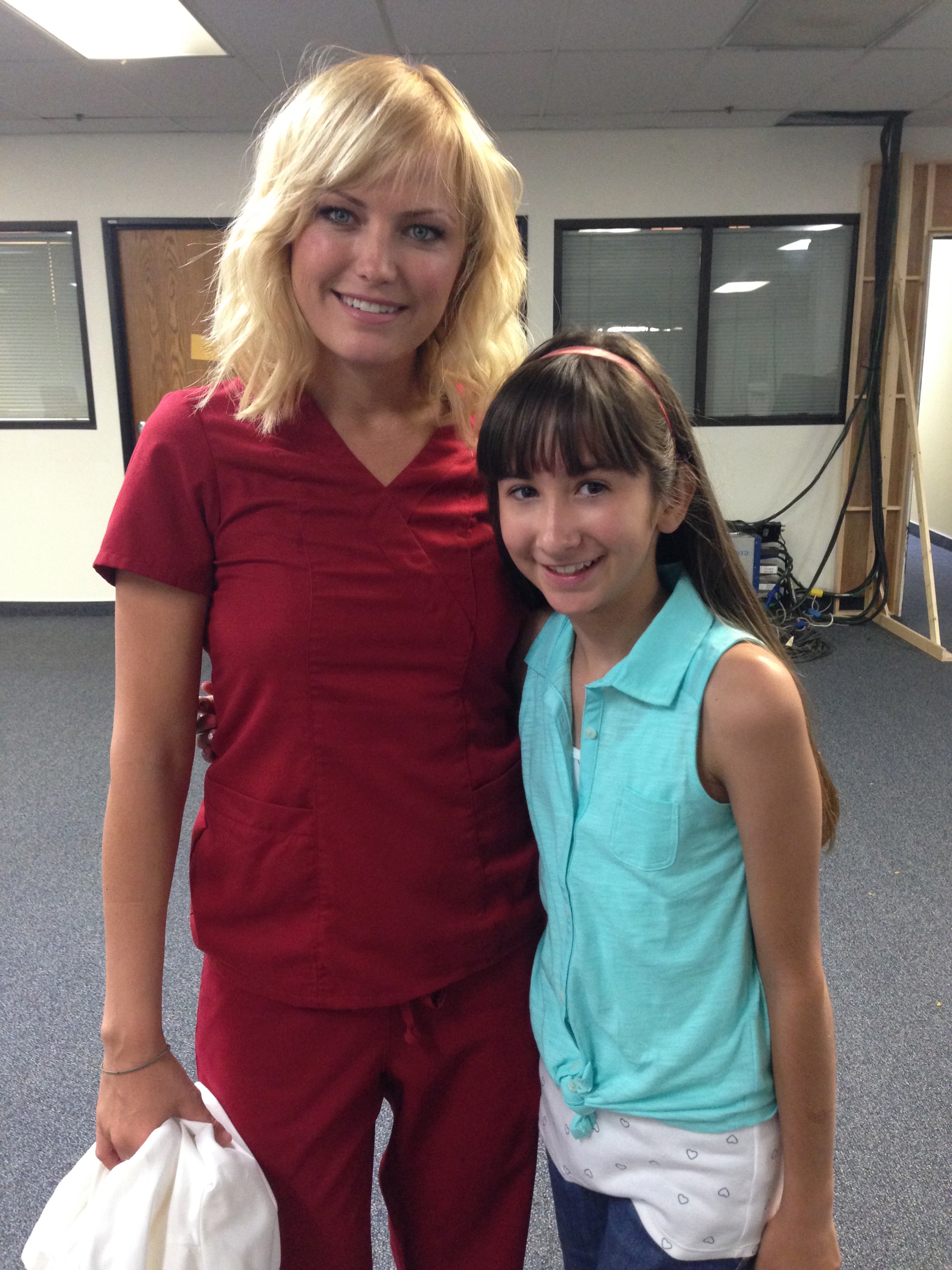 Lauren Reel and Malin Akerman on set