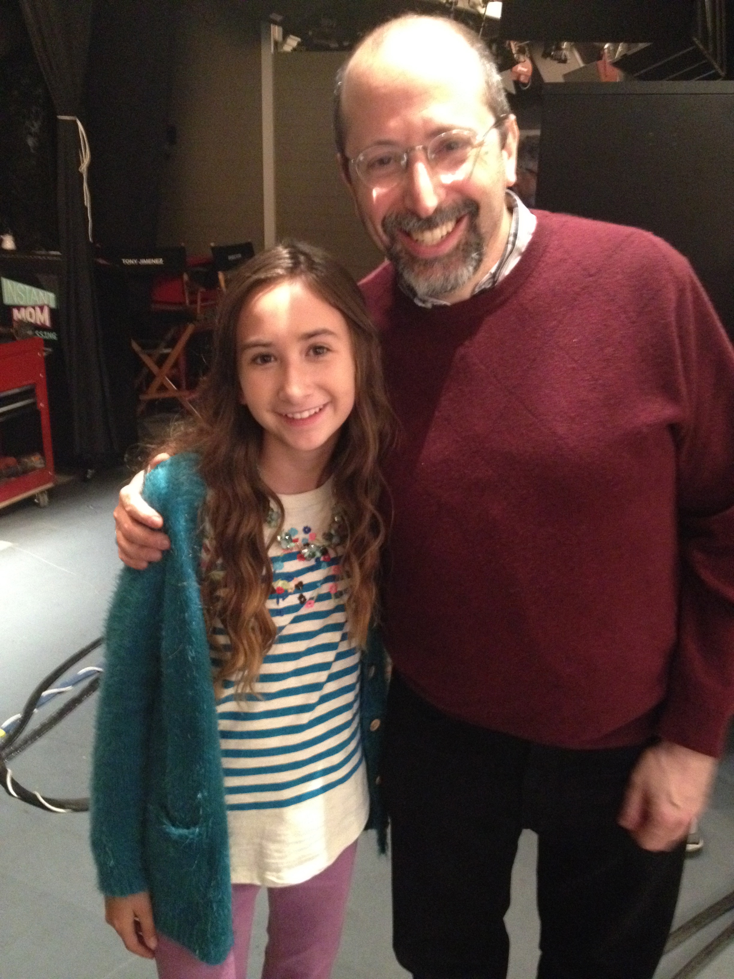 Lauren Reel with Director Howard Gould while filming Instant Mom.