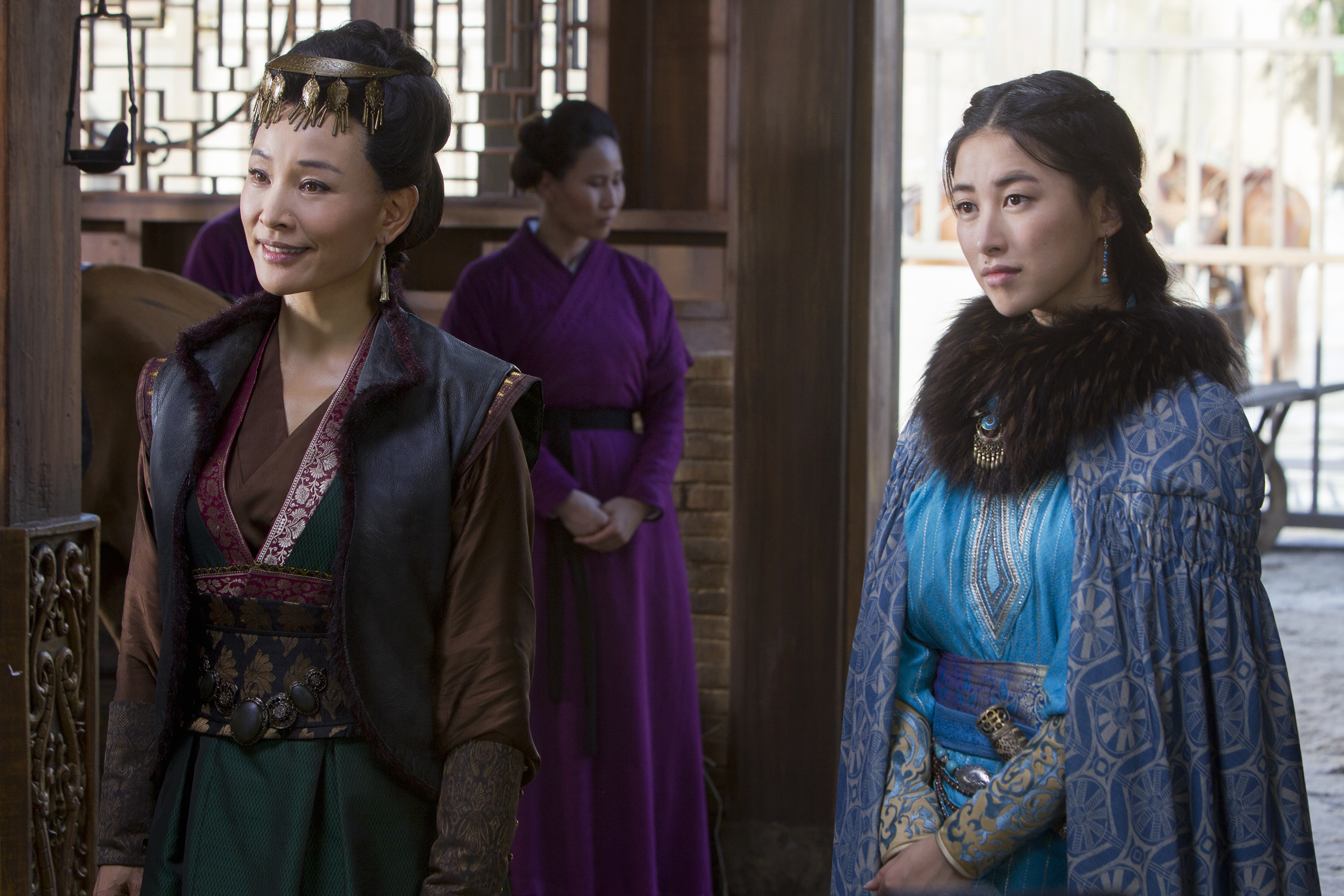 Still of Joan Chen and Zhu Zhu in Marco Polo (2014)