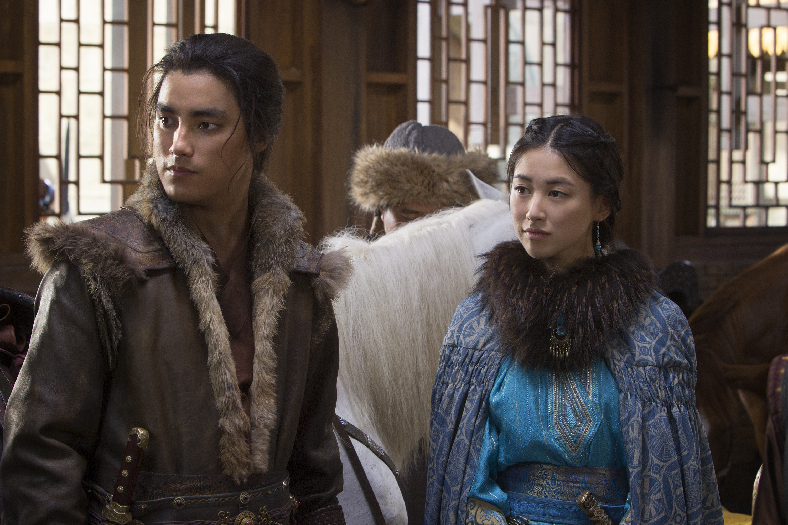 Still of Remy Hii and Zhu Zhu in Marco Polo (2014)