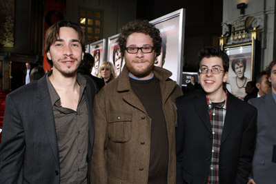 Justin Long, Seth Rogen and Christopher Mintz-Plasse at event of Walk Hard: The Dewey Cox Story (2007)