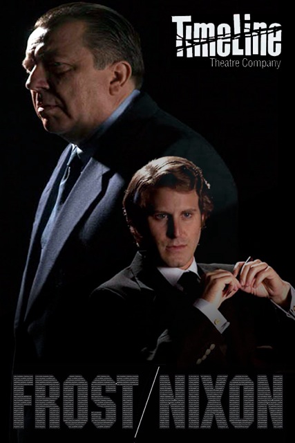 Terry Hamilton as Richard Nixon and Andrew Carter as David Frost in the Chicago Premiere of Frost/Nixon