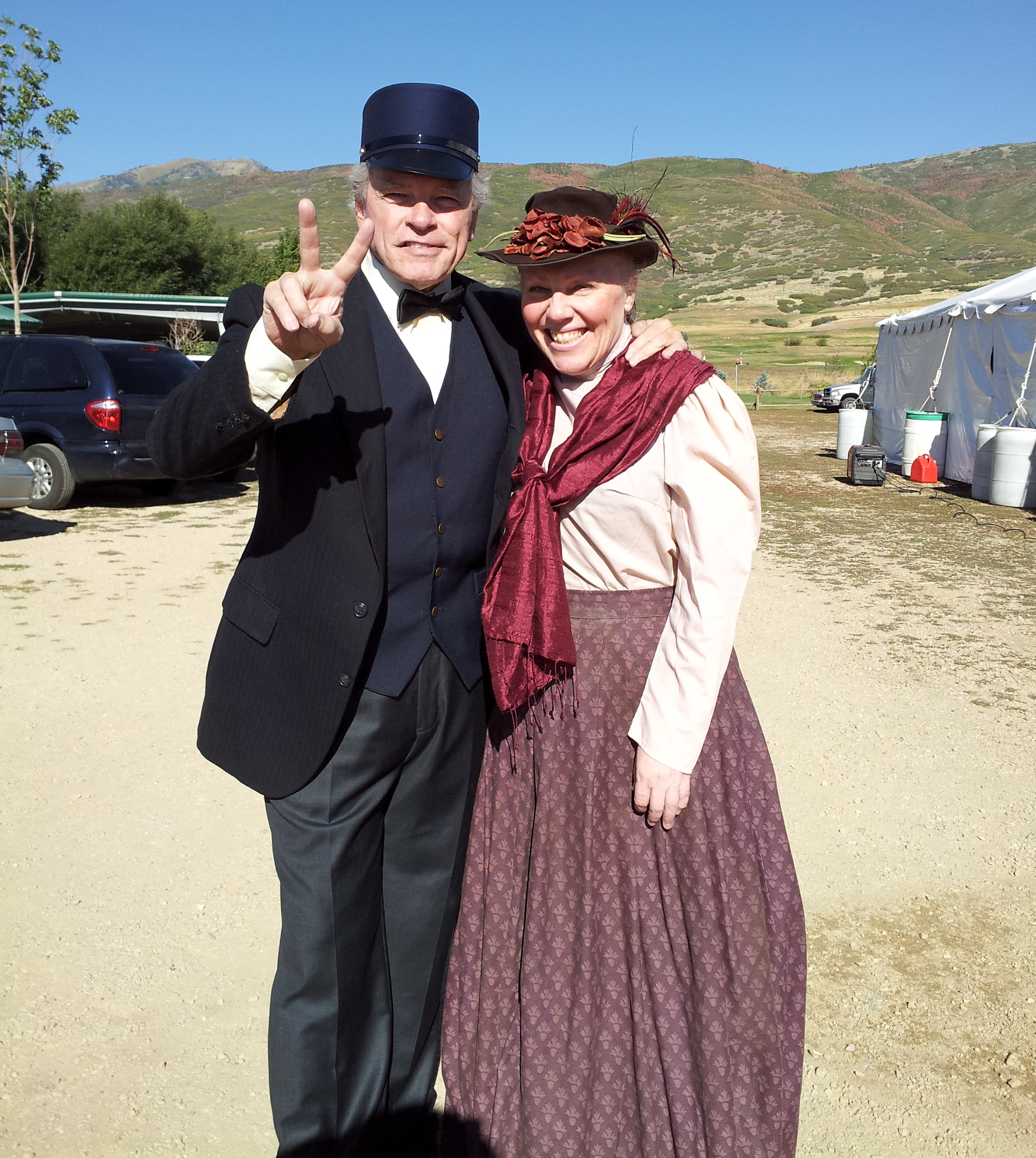 ON SET: 'The West' Deborah Lee Douglas with My Friend and Legendary Actor 'Michael Flynn' an AMC Mini-Series for 2016 Exec Prod Robert Redford ... Heber City, Soldier Hollow, UT. 9.2015