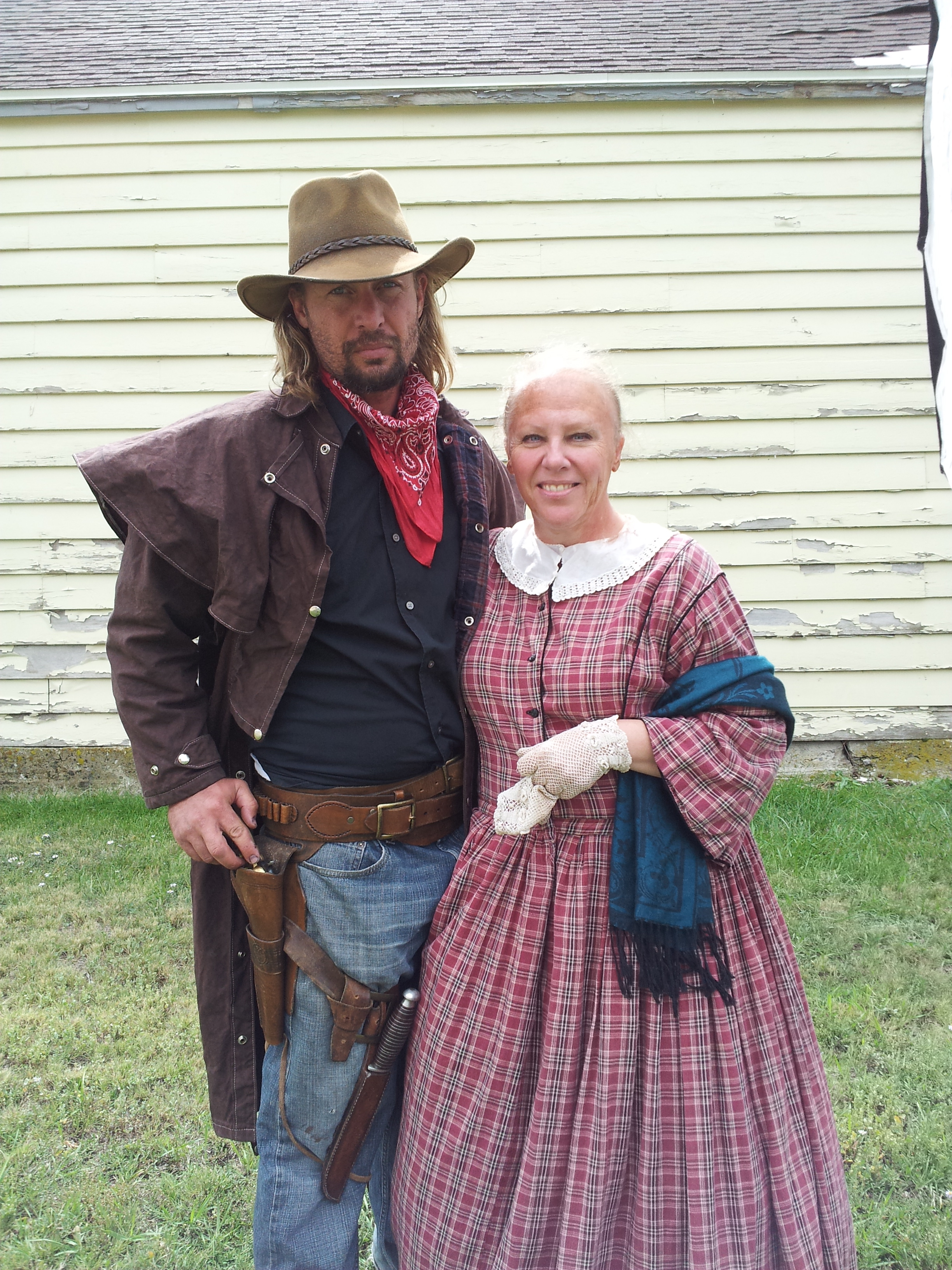 ON SET: 'Red Creek' Day 1 of production. Deborah Lee Douglas and My Pal/Star of 'Red Creek' Tom J. Post at Camp Floyd Stagecoach Inn State Park and Museum, UT. 9.2013