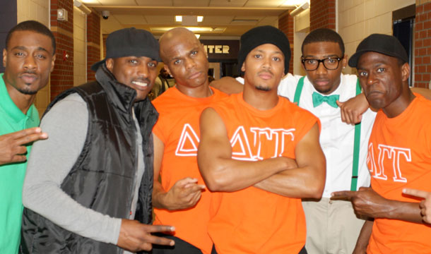 Quinten Johnson with other cast members of Frat Brothers