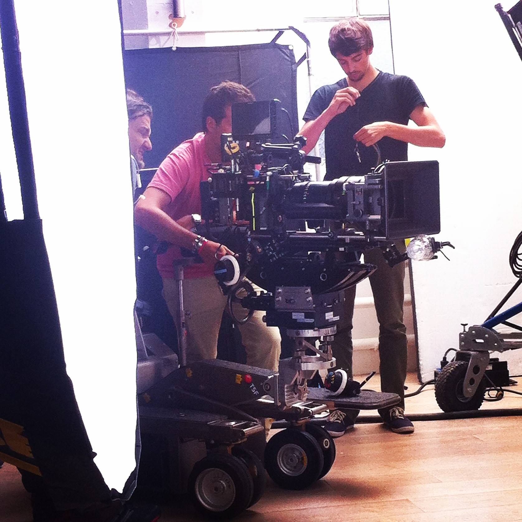 On set, shooting commercial