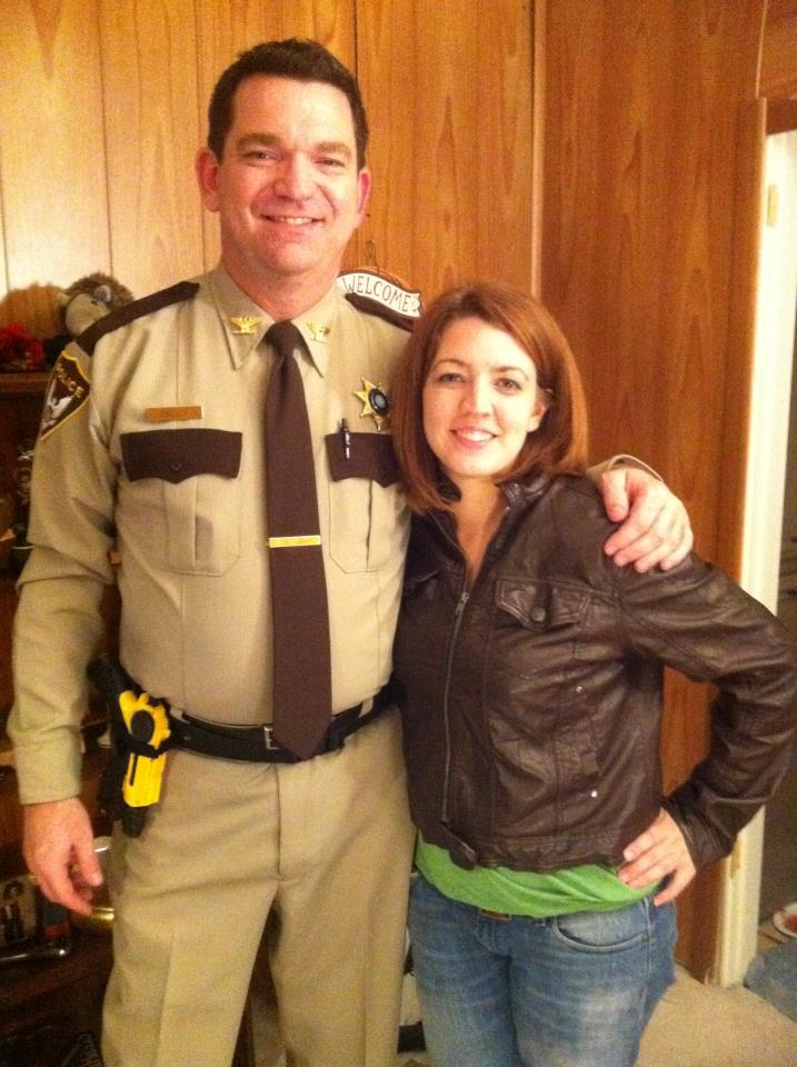 Nick Nicholson and Courtney Sandifer on the set of The Haunted Trailer.