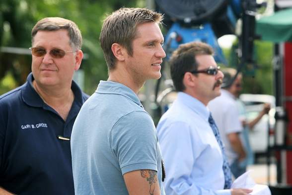 Technical Advisor Gary Gross, Actors Devon Sawa and Judd Nelson on the set of Endure.