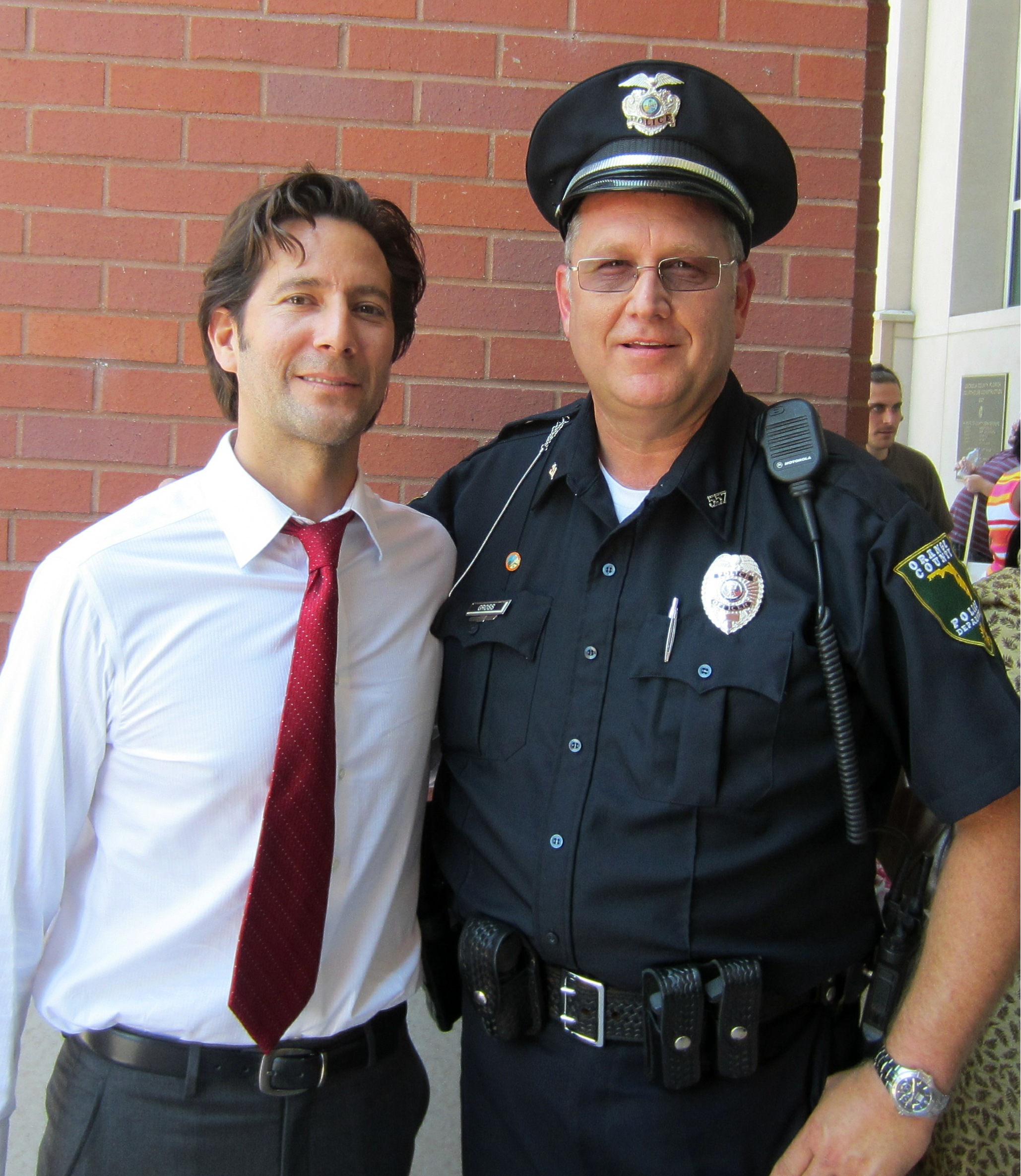 Henry Ian Cusick and Gary Gross on the set of An Act of God. July, 2012