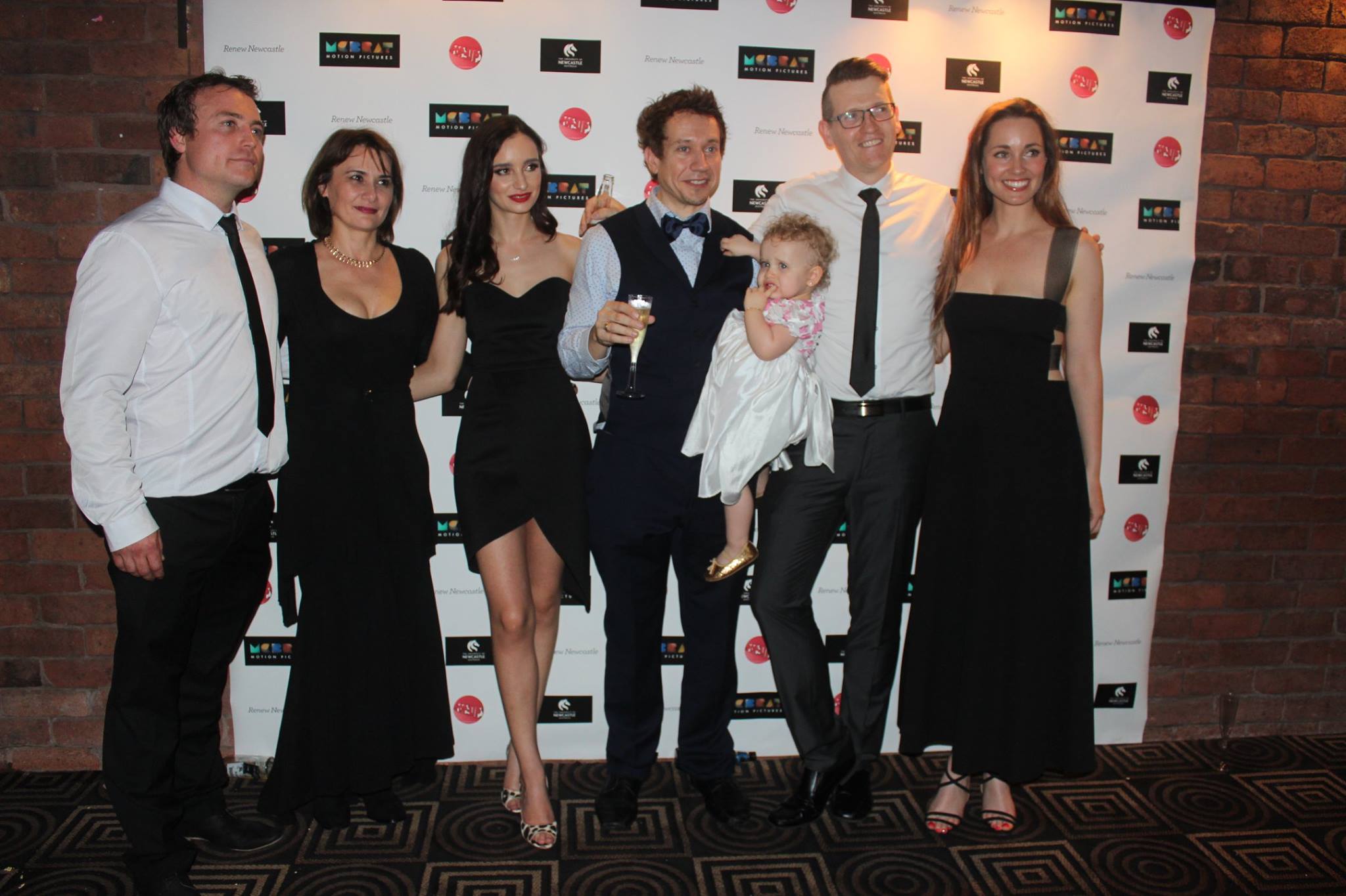 The cast with Director Stuart McBratney at the premiere screening of 