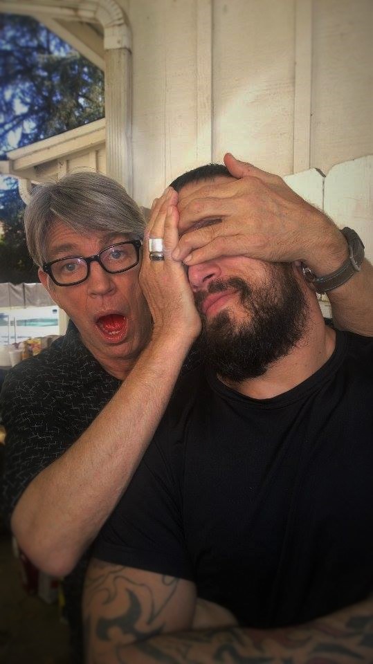 Goofing on set with Eric Roberts.