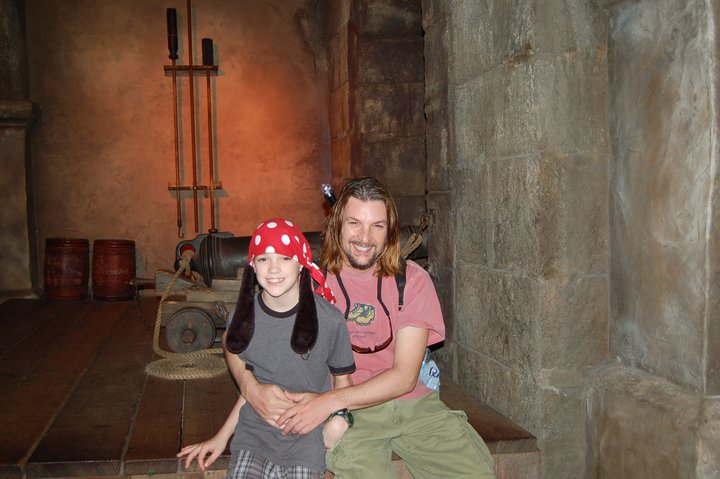 me and my son at disney world pirates of the caribean