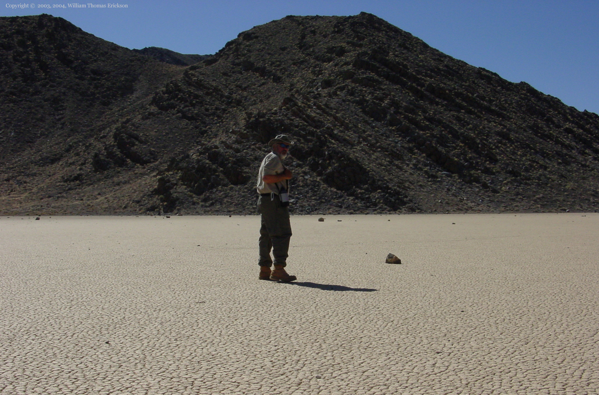 Wm T Erickson on Racetrack Playa, Death Valley, USA. There are places in Death Valley with interesting lighting and acoustics, and Wm T Erickson can get you and your gear there and back safely and efficiently.