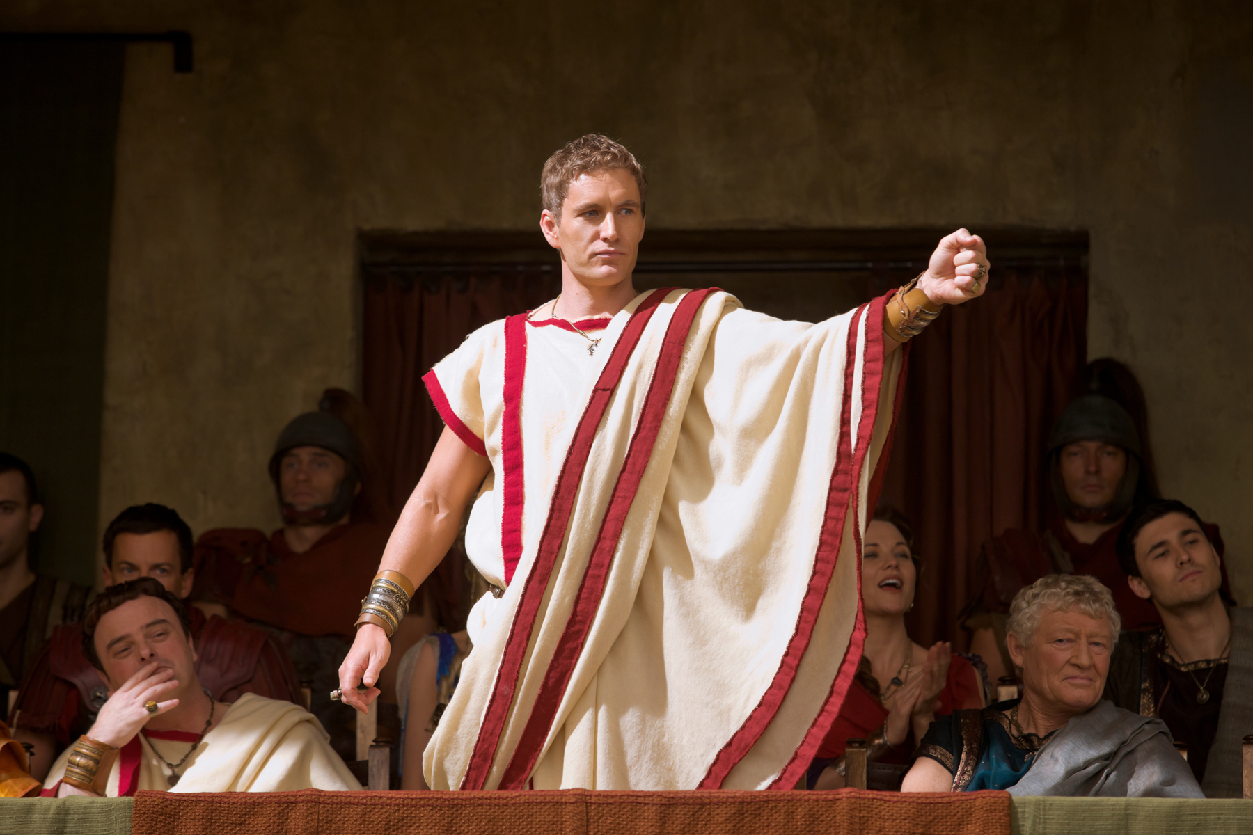 Still of Lucy Lawless, Craig Parker, Brett Tucker, Kevin J. Wilson and Tom Hobbs in Spartacus: Blood and Sand (2010)