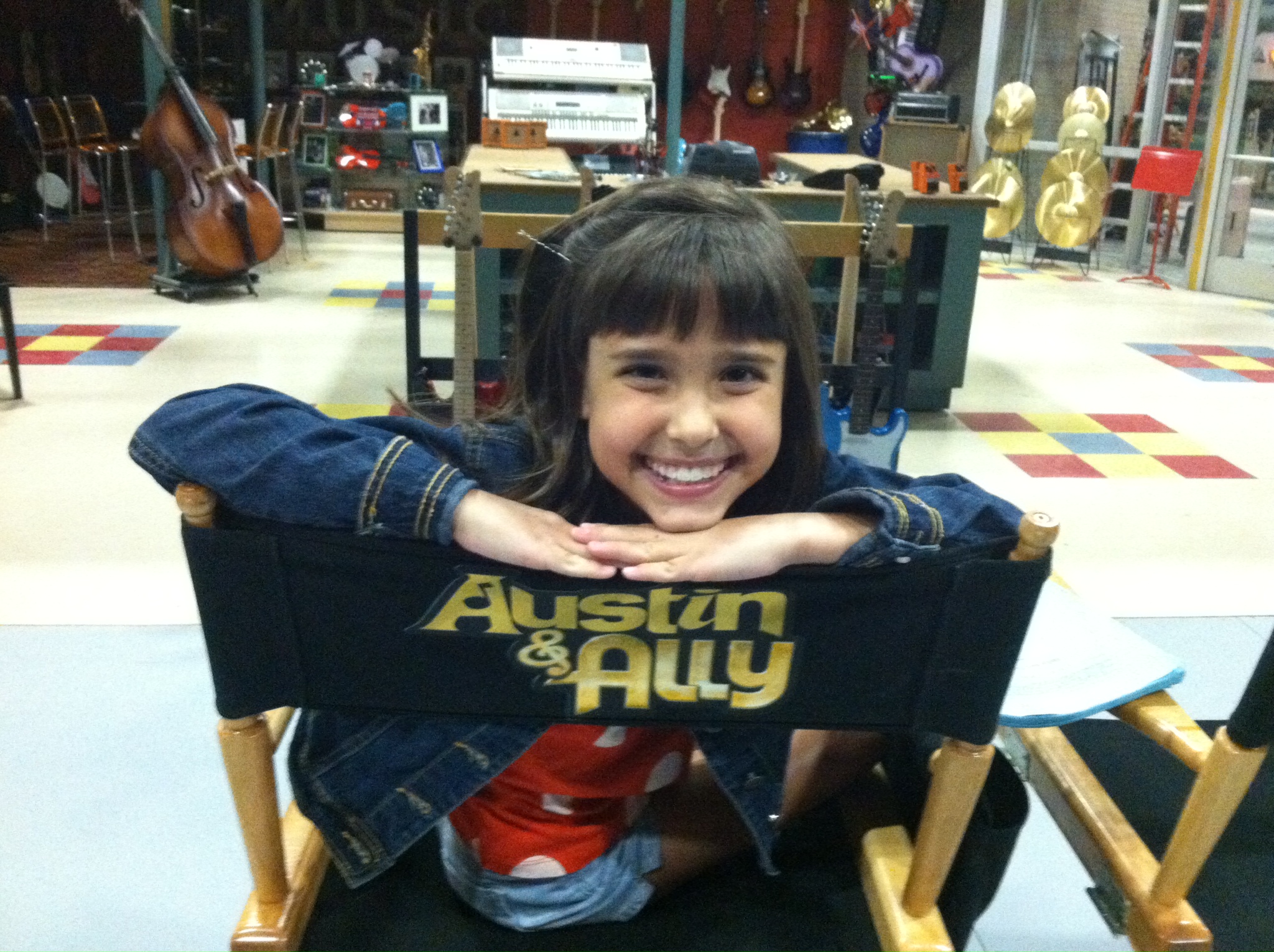 Molly on the set of Austin and Ally.
