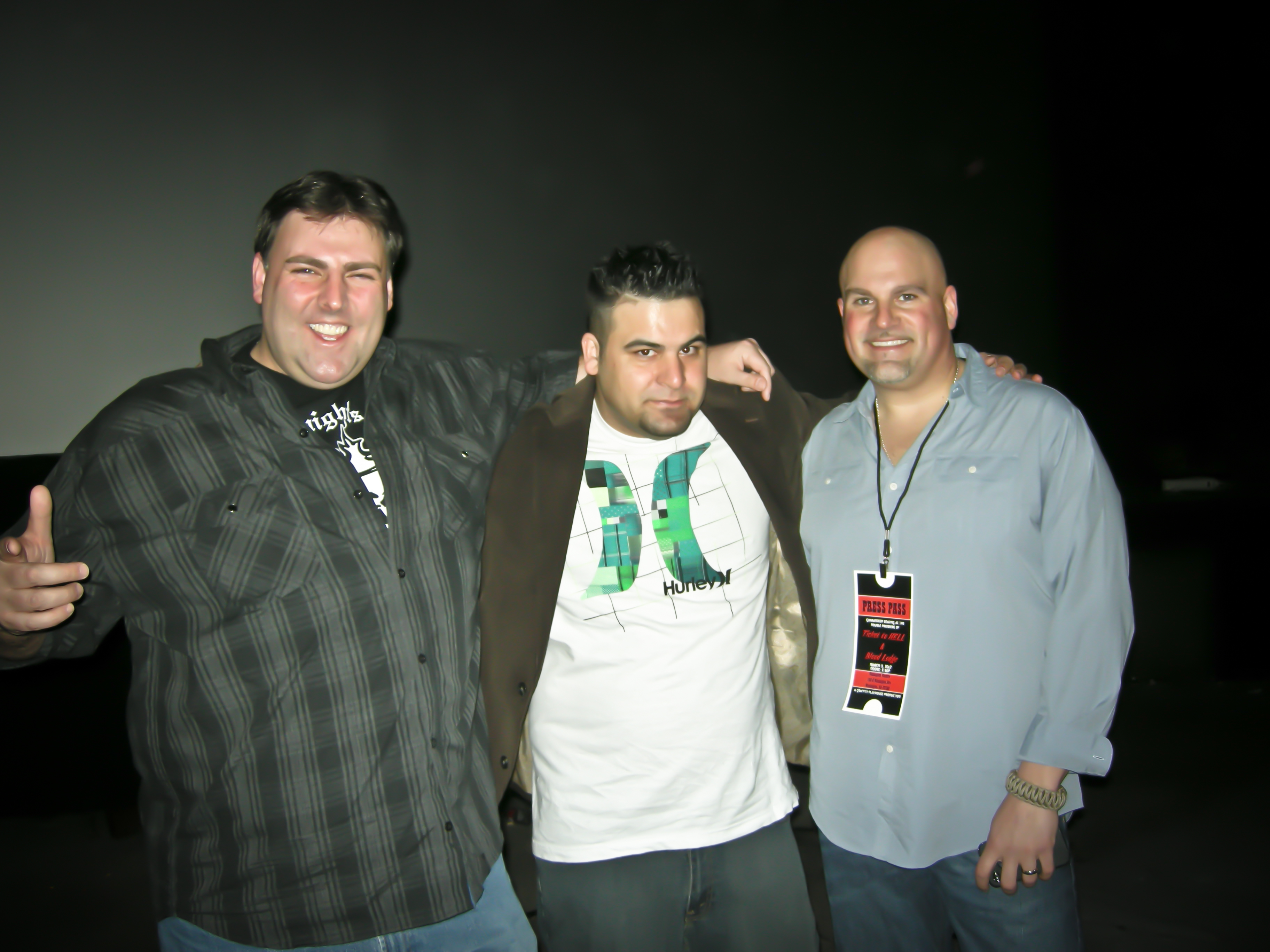 Producers/actors Ed McKeever, Kevin Orosz and Jason Koerner at the Blood Lodge and Ticket to Hell premier 3/3/2012