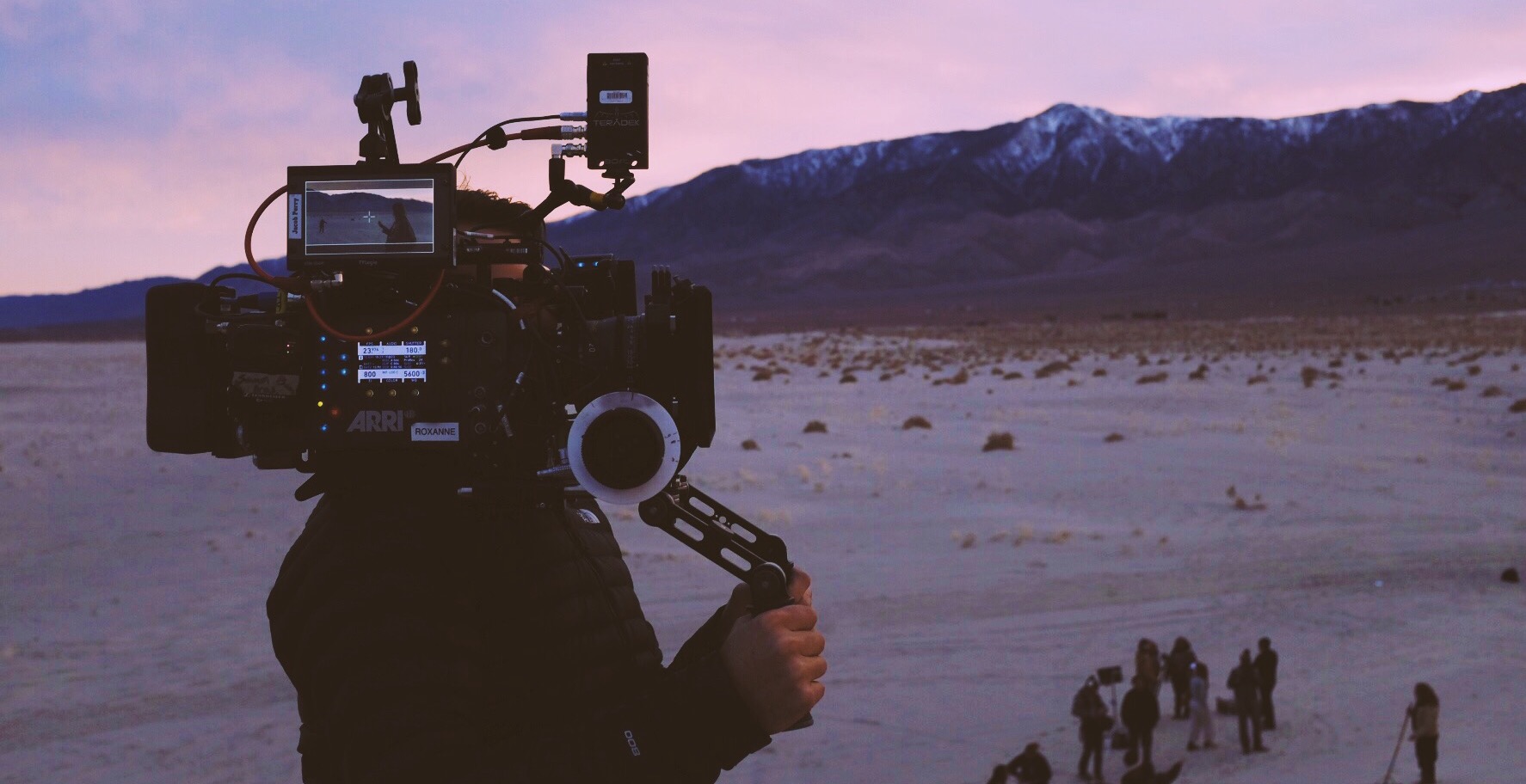 In Death Valley for the filming of 'Deserted'