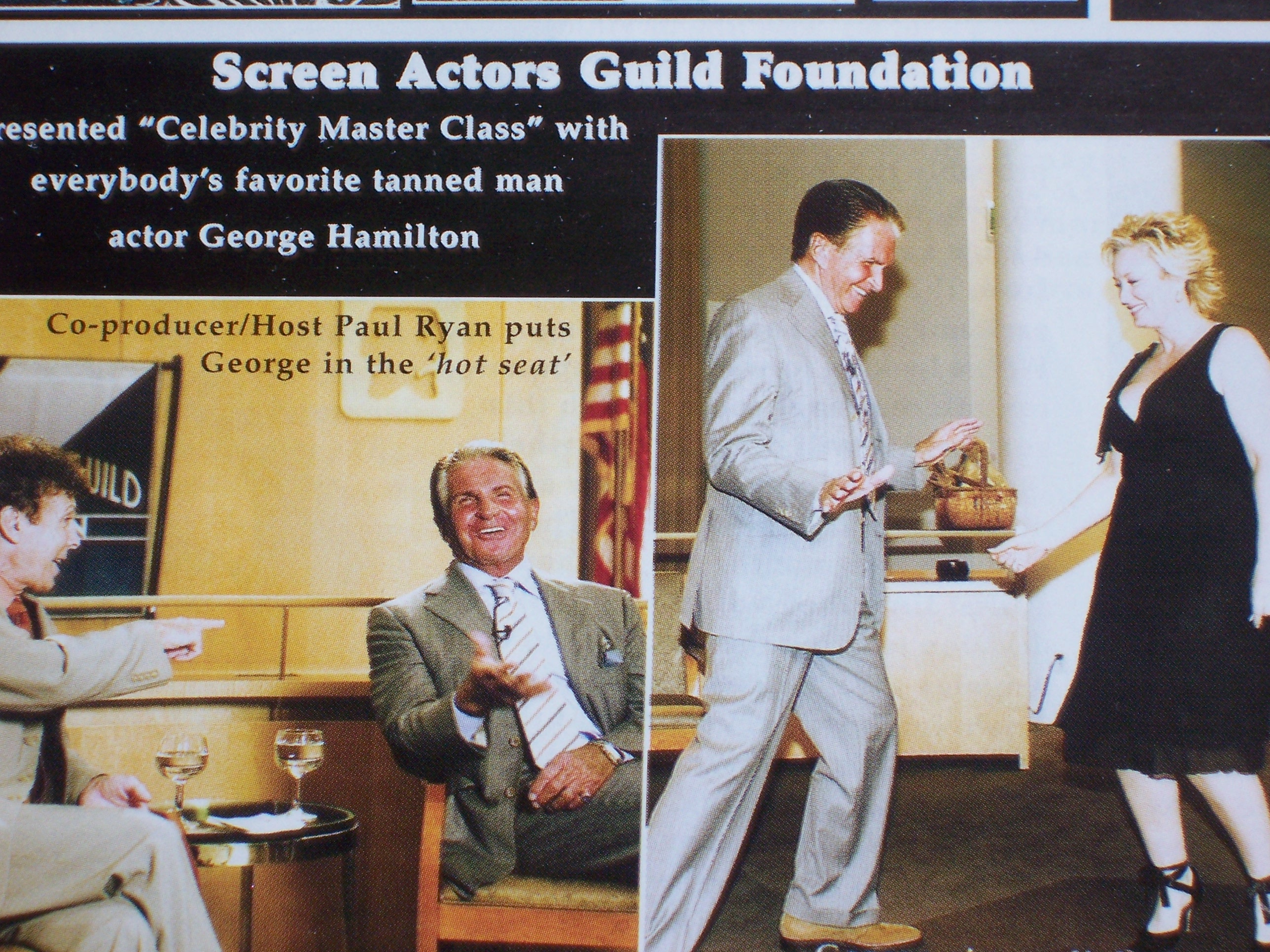 Andrea Anderson dancing improv with actor George Hamilton, during SAG event and featured in BH Times.