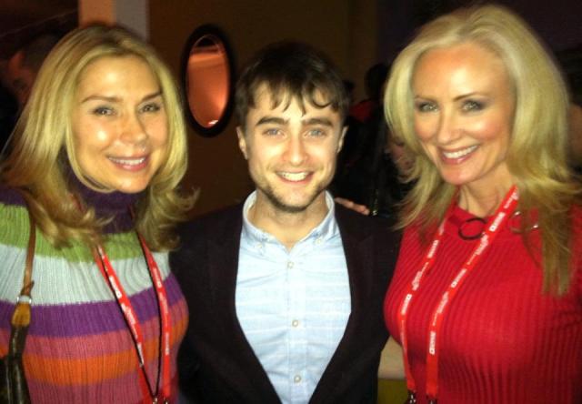 Sundance 2013; Andrea Anderson (R) with Daniel Radcliffe, film party for Killin Your Darlings.