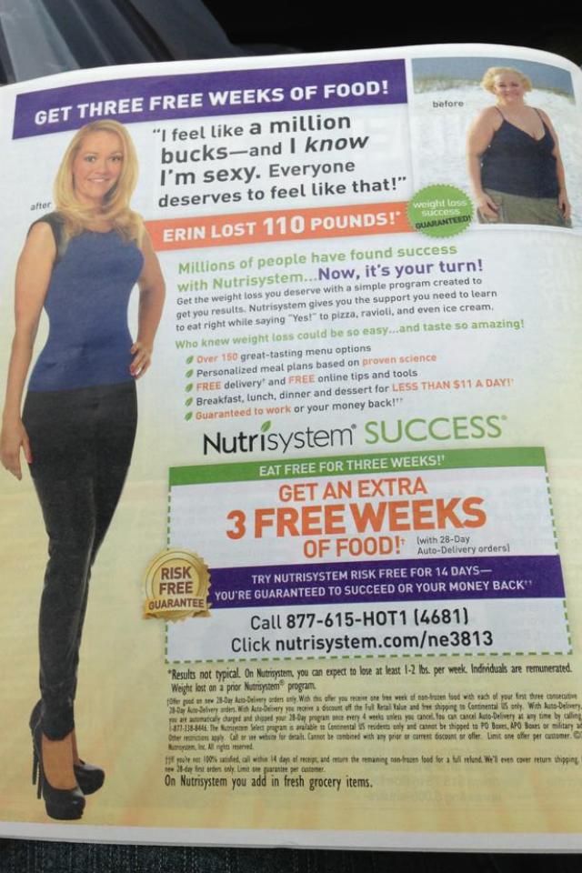 Spread for Nutrisystem in The National Enquirer. Sept 30th issue, 2013