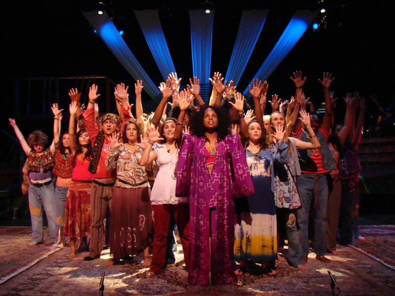 As Dionne with the cast of Hair