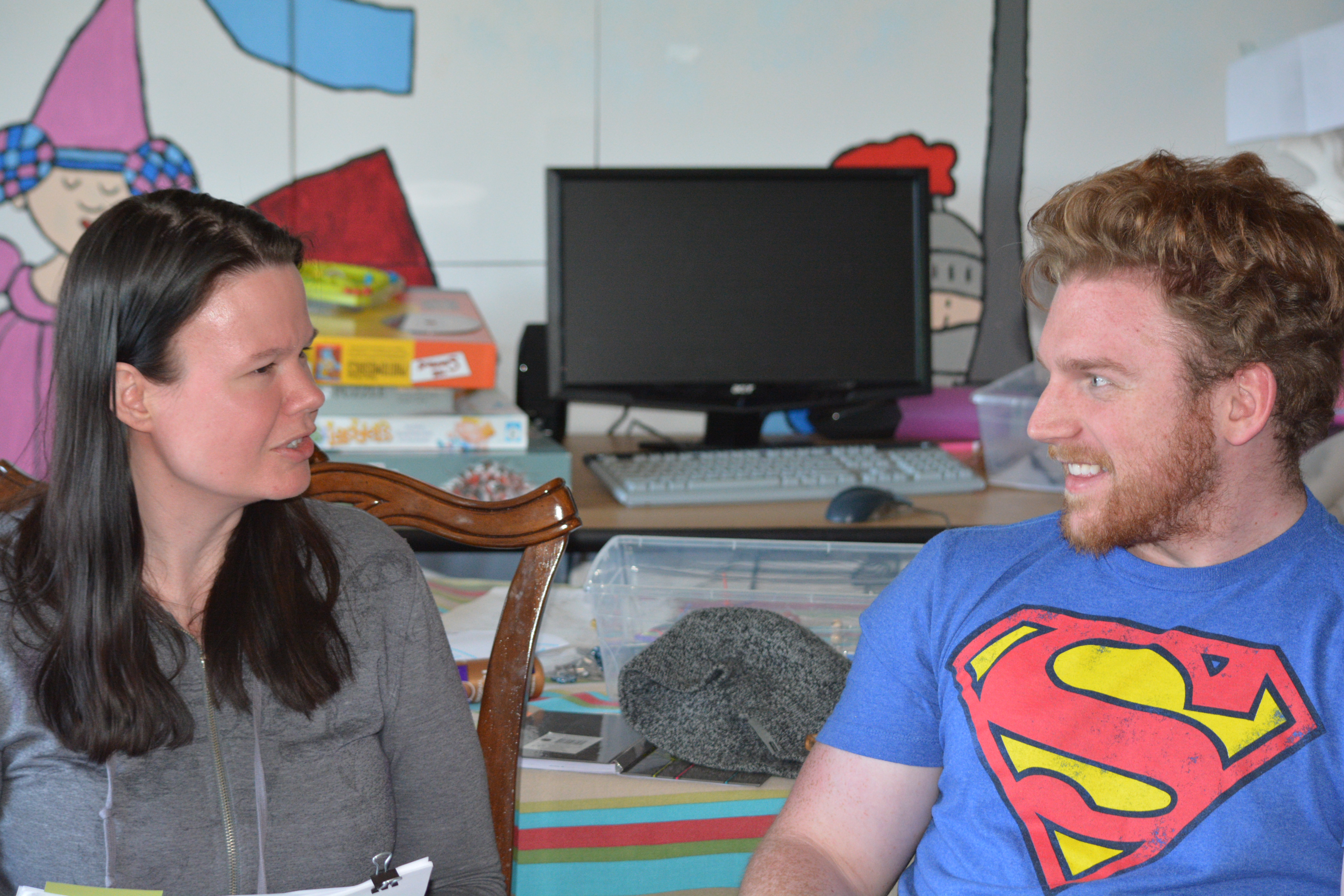 Writer/Director Natalie Hanson and actor Jimmi Cook on the set of 'The Tag'.