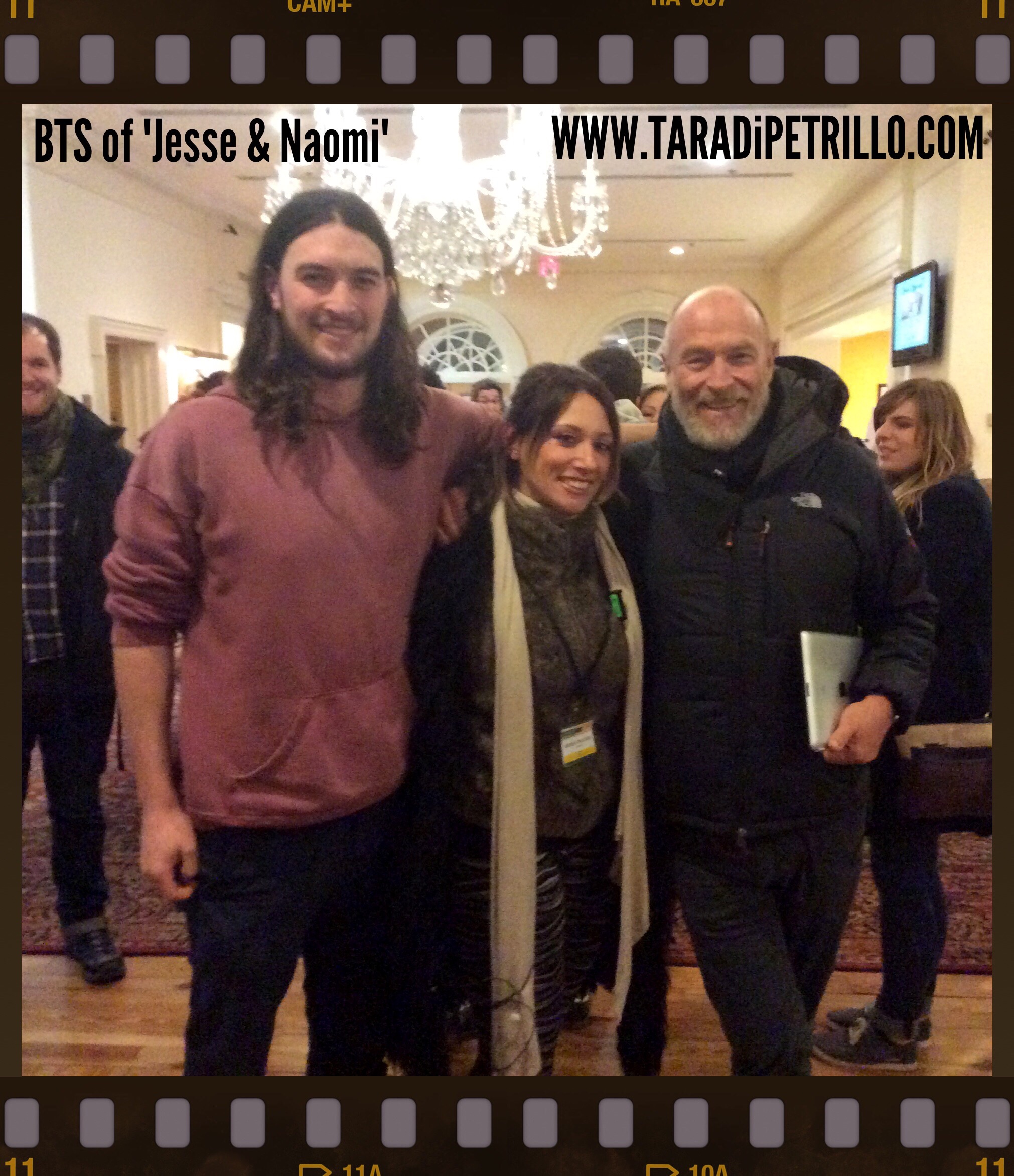 Tara DiPetrillo with Angus Bernsen & Corbin Bernsen on the set of Jesse and Naomi.
