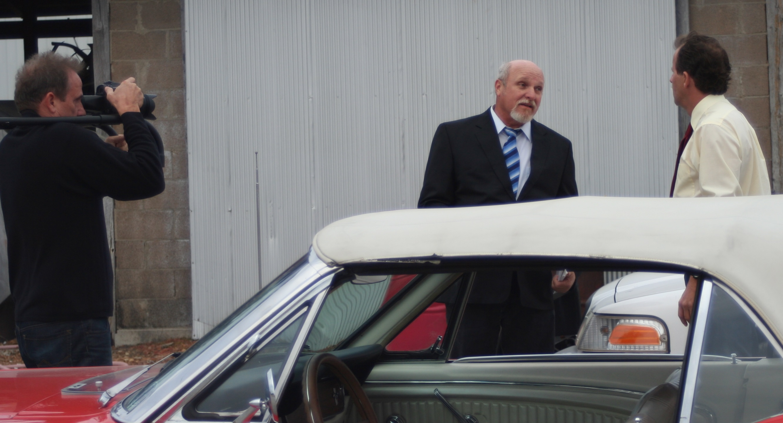 On set of the filming of Another Chance with Actors, Rick Bucy as Det. Hill and Donald Fleming as Dobbs.