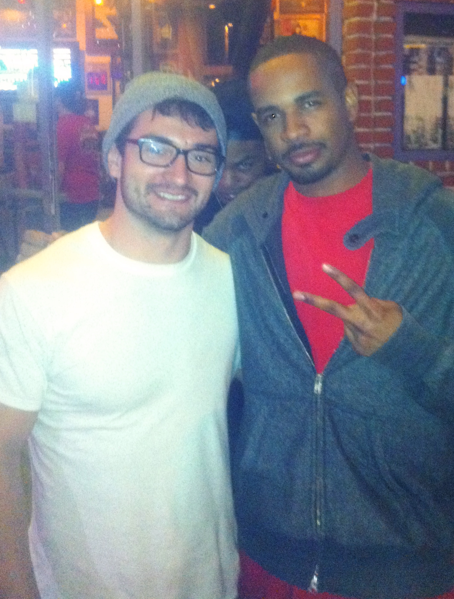Damon Wayans Jr. and I outside the HaHa Cafe after doing a show together