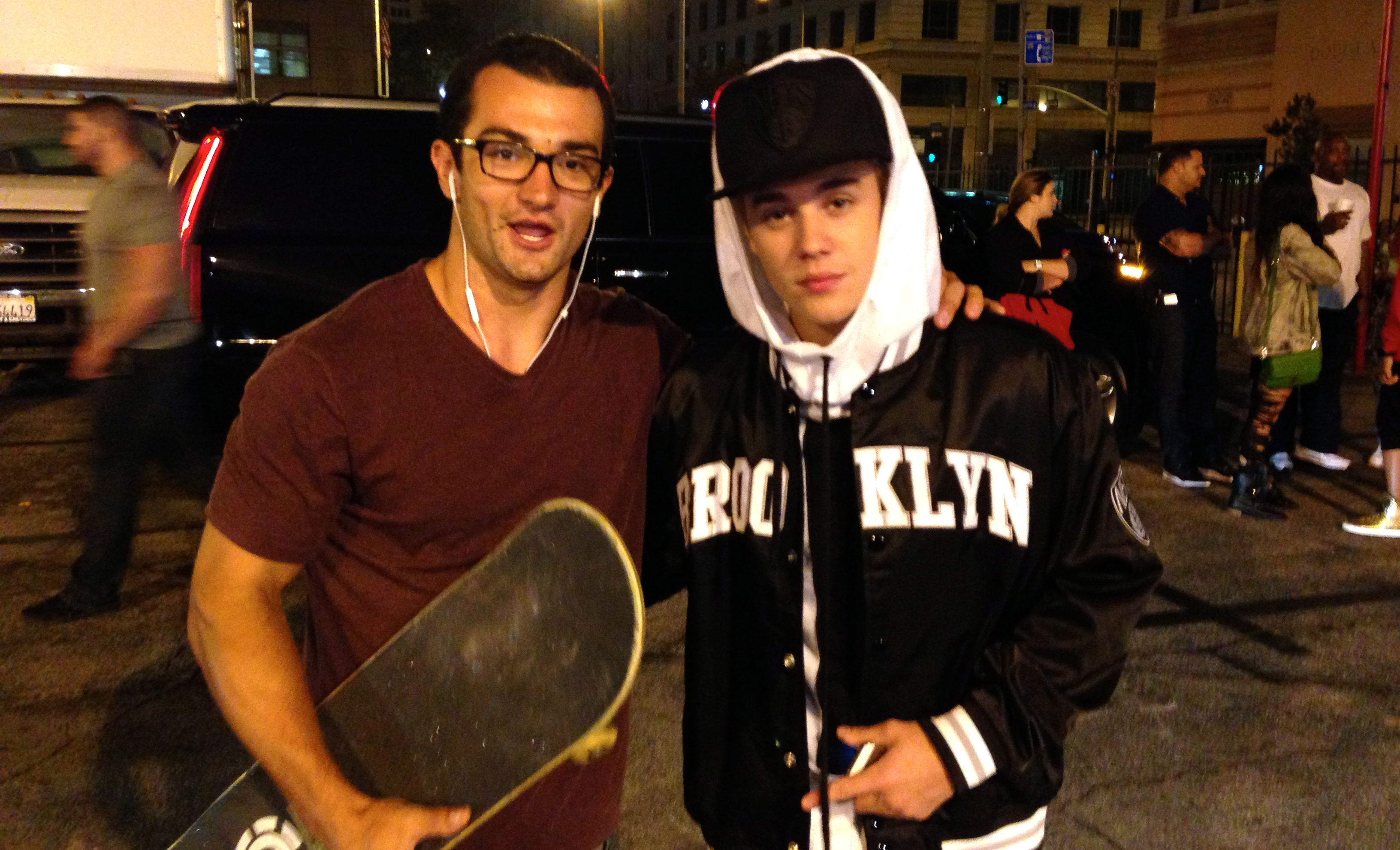 Justin and I ripping up a skate session downtown LA at 3am