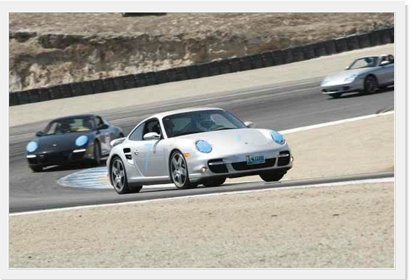 Laguna Seca Turn 5: Needs precise turn-in, after braking from 140-145mph...cut about a foot off the apex curb...relax exit radius to minimize tire scrub and floor it! 530hp turbo powered, full-blast hill climb, 1/4mi to the difficult dip-at-apex turn 6!