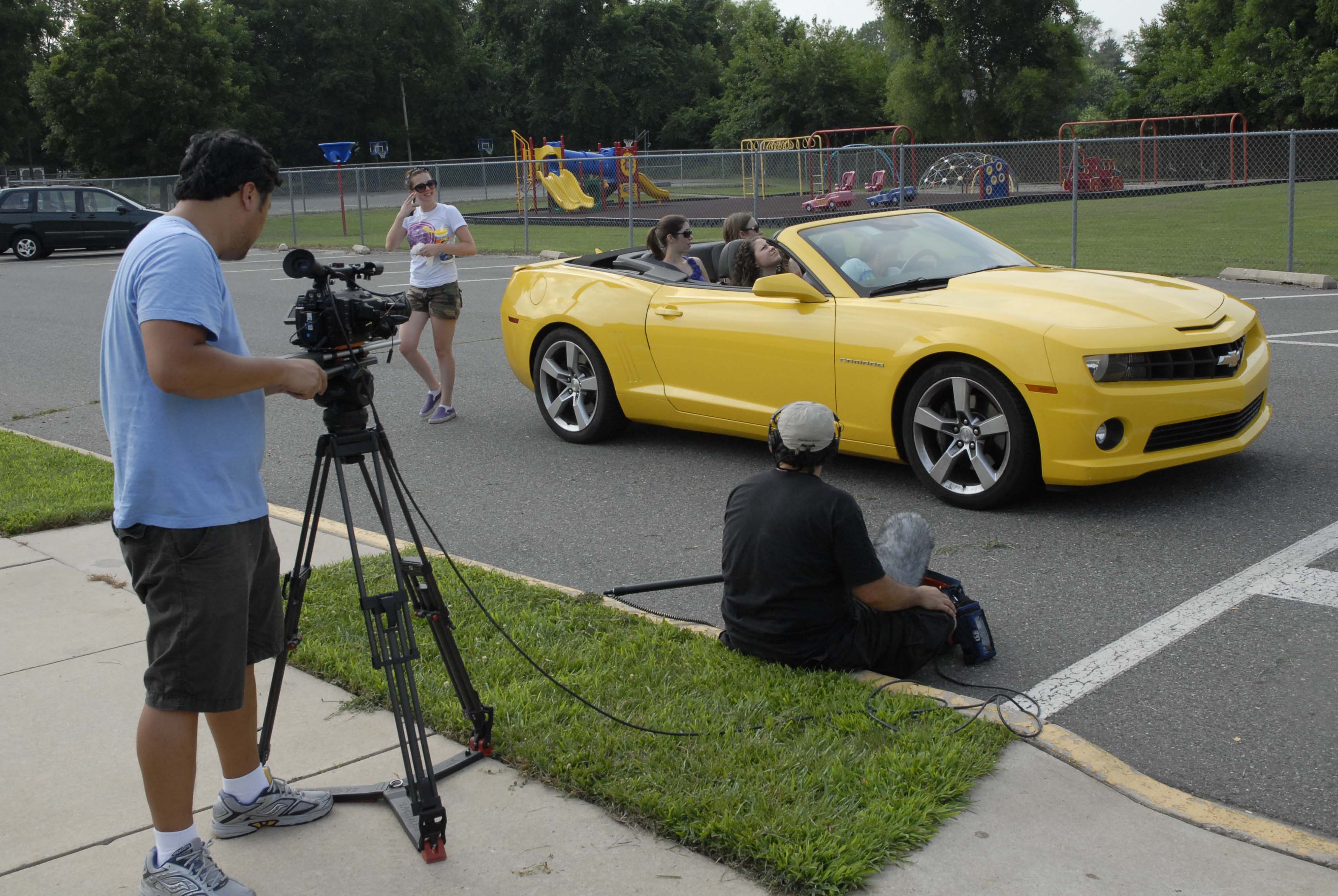 Chevy sponsored spec commerical. And the in the starring role...the 2011 Chevy Camaro!! Transform Bumblebee!!!! lol. Chevy also provided the car for the shoot. (Mt Laurel, NJ)